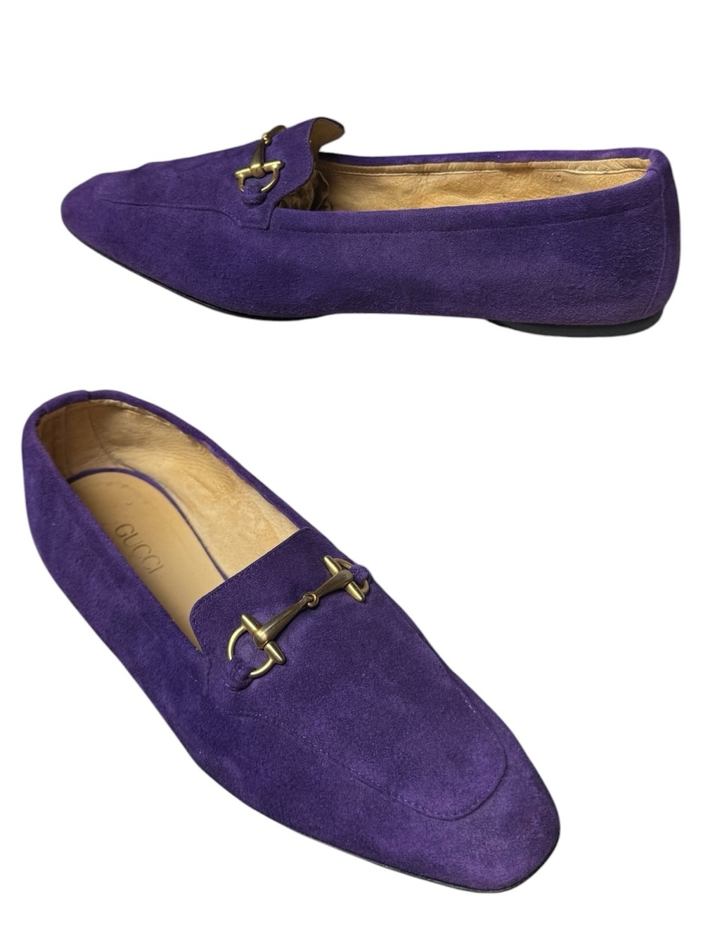 Gucci, Purple Suede Loafers